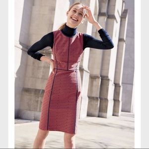 J. CREW / paneled sheath dress in crimson foulard
